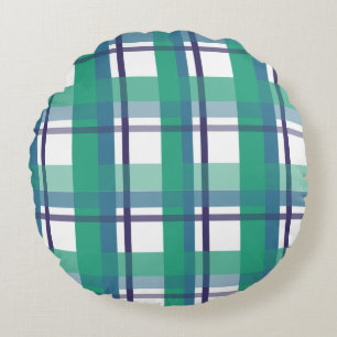 Coussin de jet à motif tartan vert et violet