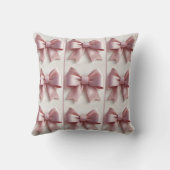Coussin de jet à nœud rose pâle élégant et doux – (Verso)