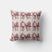 Coussin de jet à nœud rose pâle élégant et doux – (Recto)