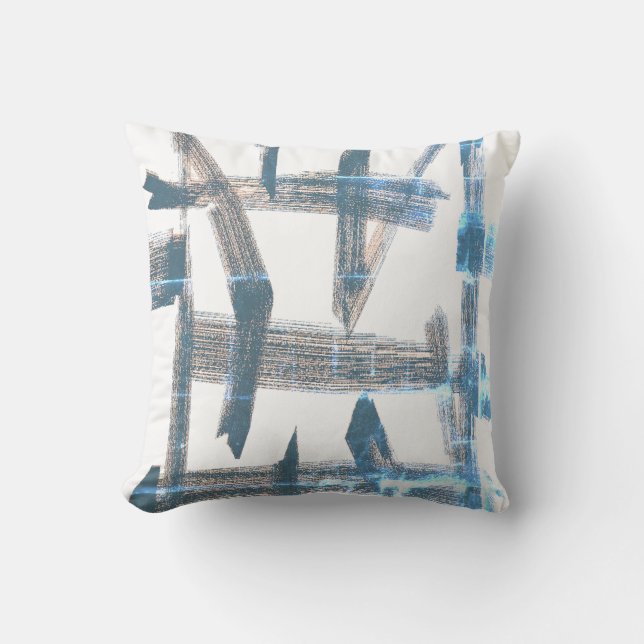 Coussin de jet Abstract Art Blue délavé (Recto)
