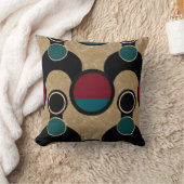 Coussin de jet abstrait Cercles gras Orbite dorée (Couverture)