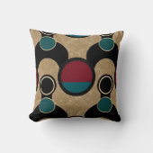Coussin de jet abstrait Cercles gras Orbite dorée (Recto)