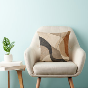 Coussin de jet abstrait en terre cuite moderne