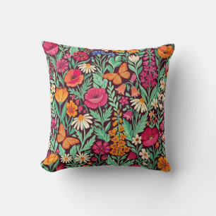 Coussin de jet Abstrait Fleurs Sauvages Scandinave