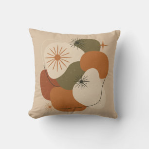 Coussin de jet abstrait milieu de siècle rétro