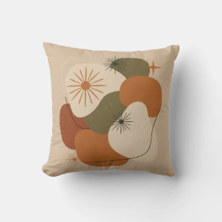 Coussin de jet abstrait milieu de siècle rétro
