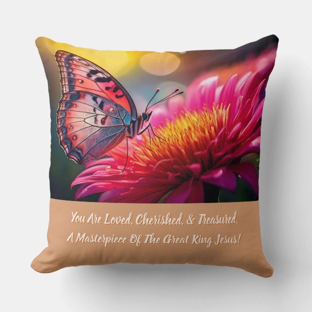 Coussin de jet accent chrétien inspirant (Recto)