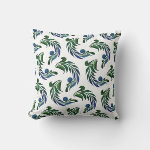 Coussin de jet accent - Plumes de paon