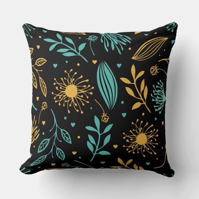 Coussin de jet accentué - Floral de la nature (Recto)