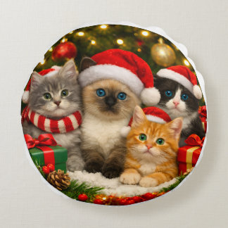 Coussin de jet adorable chaton de Noël