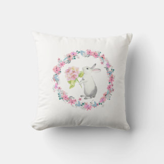 Coussin de jet adorable lapin de Pâques