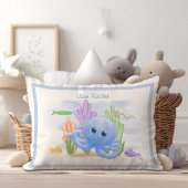 Coussin de jet adorable pieuvre bleue