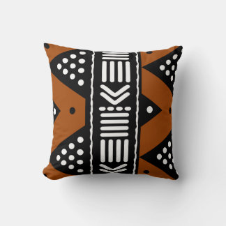 Coussin de jet africain abstrait Bogolan