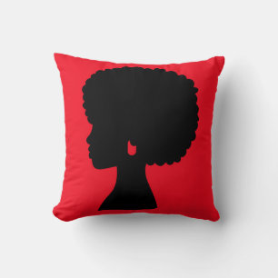 Coussin de jet afro-centrique rouge