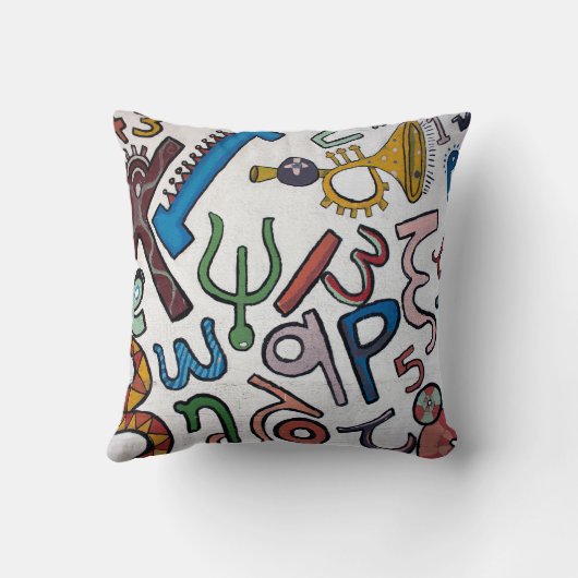 Coussin de jet Alphabet Coloré (Verso)