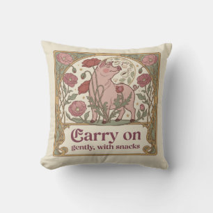 Coussin de jet Art Nouveau Cochon Poppy Arch