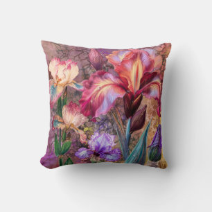 Coussin de jet aux Iris Colorés