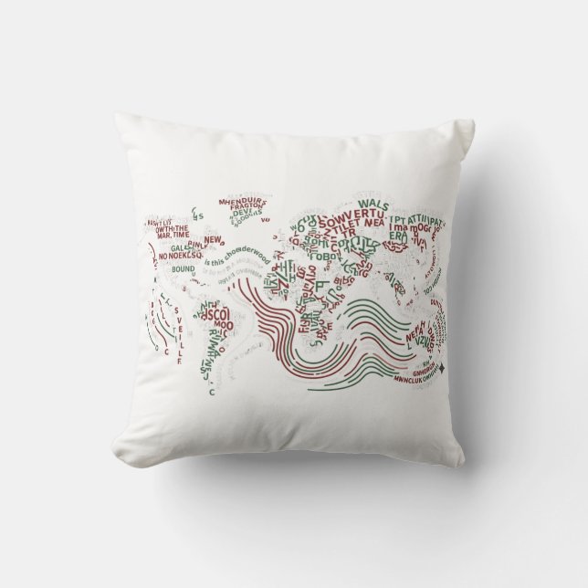 Coussin de jet avec motif typographique Terre (Recto)