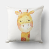 Coussin de jet bébé girafe endormi mignon (Recto)