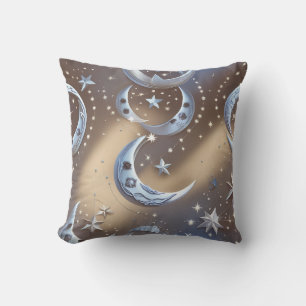 Coussin de jet - Beige clair bleu argenté céleste
