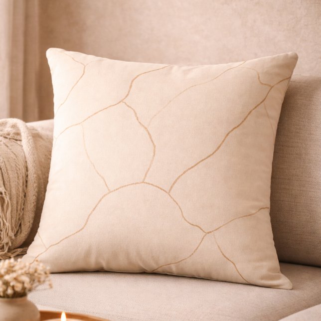 Coussin de jet Beige Cocoa Veins (Beige canvas tones traced with cocoa veining for grounded, layered interiors.)