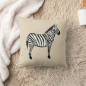 Coussin de jet beige peinture d'animal de safari z (Couverture)
