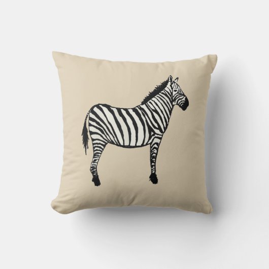 Coussin de jet beige peinture d'animal de safari z (Recto)