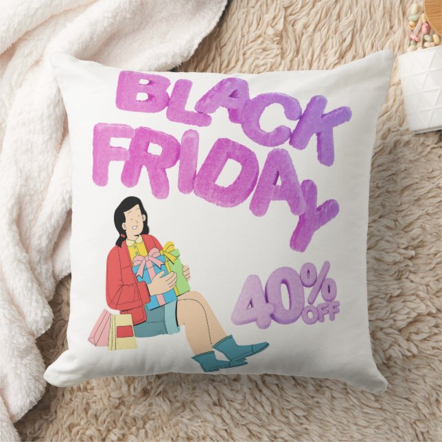 Coussin de jet Black Friday | Confort douillet ave (Couverture)
