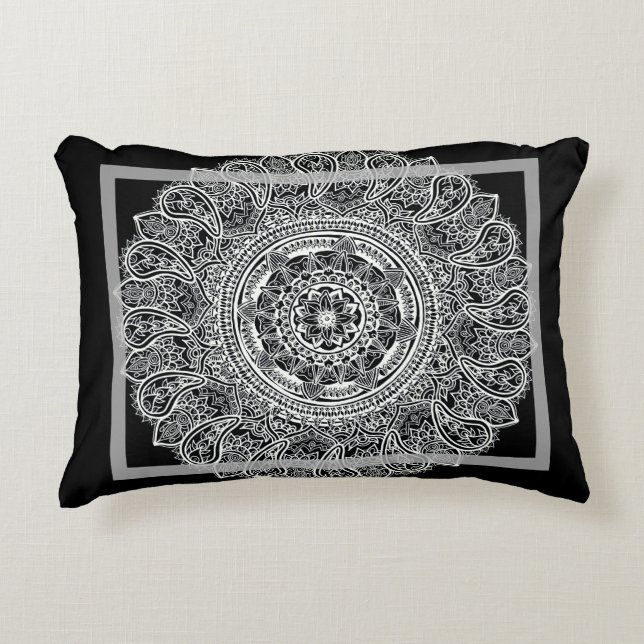 Coussin de jet Black Mandala (Devant)