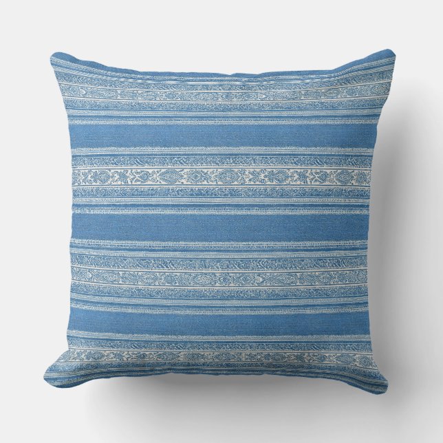 Coussin de jet bleu des Hamptons (Recto)