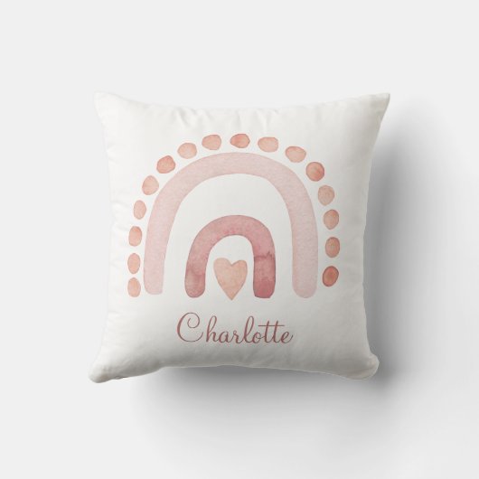 Coussin de jet Boho Rainbow Dusty Rose pour nurser (Verso)