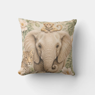 Coussin de jet Botanical Safari Elephant | Neutre