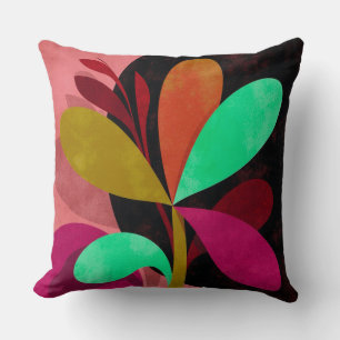 Coussin de jet botanique abstrait