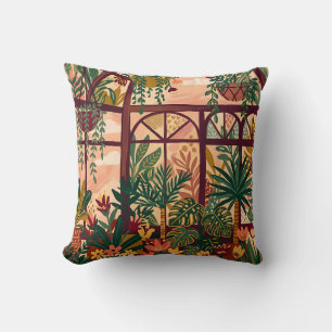 Coussin de jet botanique Bourgogne & Or
