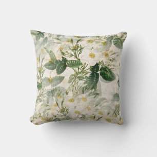 Coussin de jet botanique élégant vintage à la rose