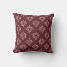 Coussin de jet Burgundy Heart Damask