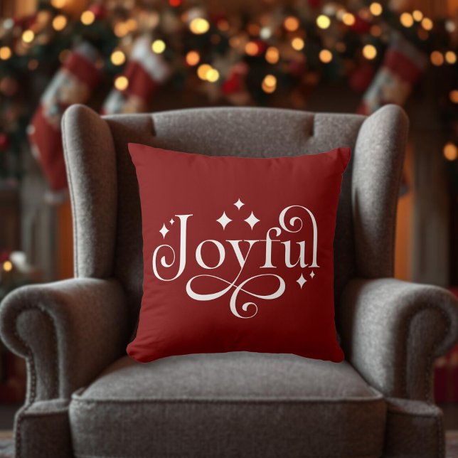 Coussin de jet Burgundy scintillant joyeux (Sparkling Joyful Burgundy Throw Pillow)