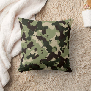 Coussin de jet camouflage vert noir