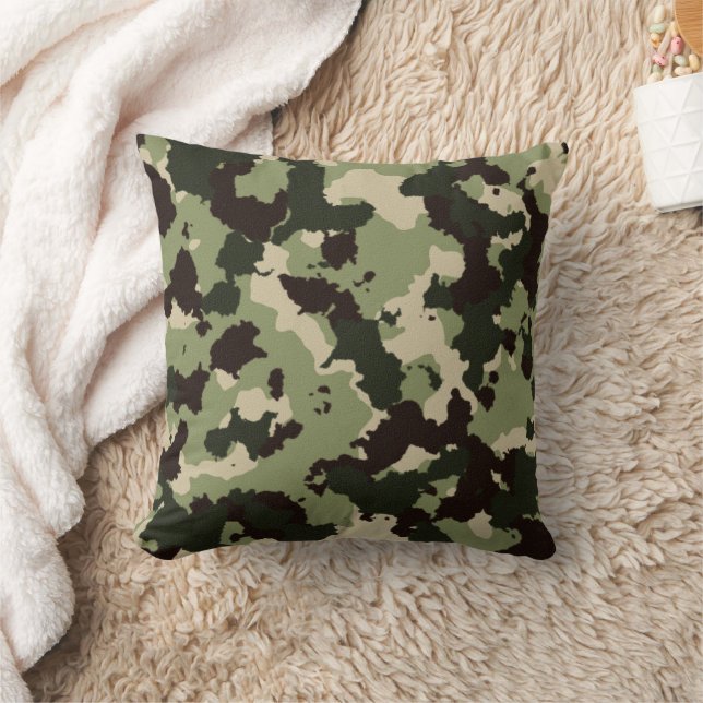 Coussin de jet camouflage vert noir (Couverture)