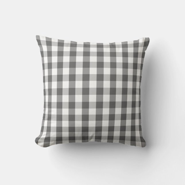 Coussin de jet - Carreaux gris (Recto)