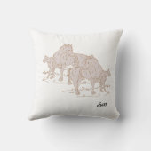 Coussin de jet Cheval avec une vache  (Verso)