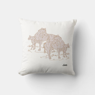 Coussin de jet Cheval avec une vache 