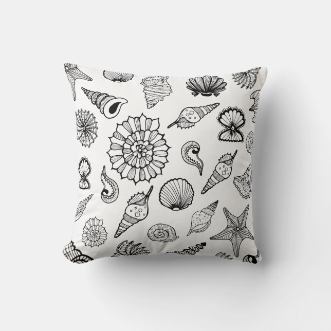 Coussin de jet-Coquilles de plage (Recto)