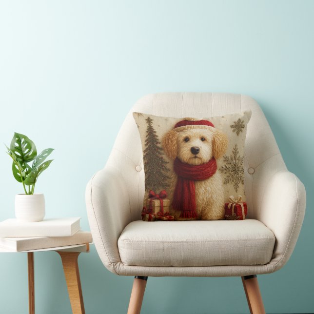 Coussin de jet Cozy Christmas Puppy (Chaise)