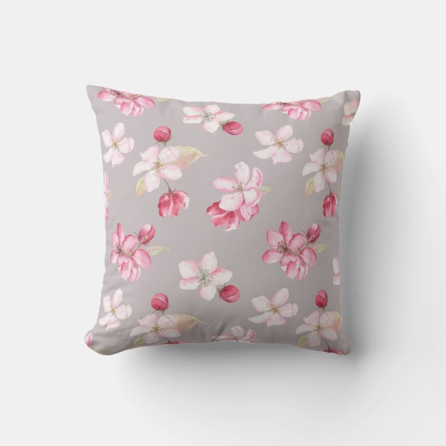 Coussin de jet Cozy Rose Fleur de Cerisier (Recto)