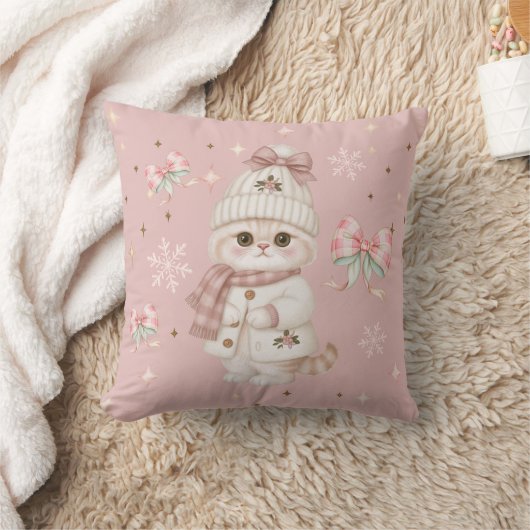 Coussin de jet Cute Noël chaton (Couverture)