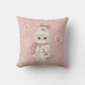 Coussin de jet Cute Noël chaton (Recto)
