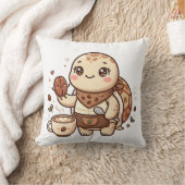 Coussin de jet Cute Turtle Bean Spoon (Couverture)