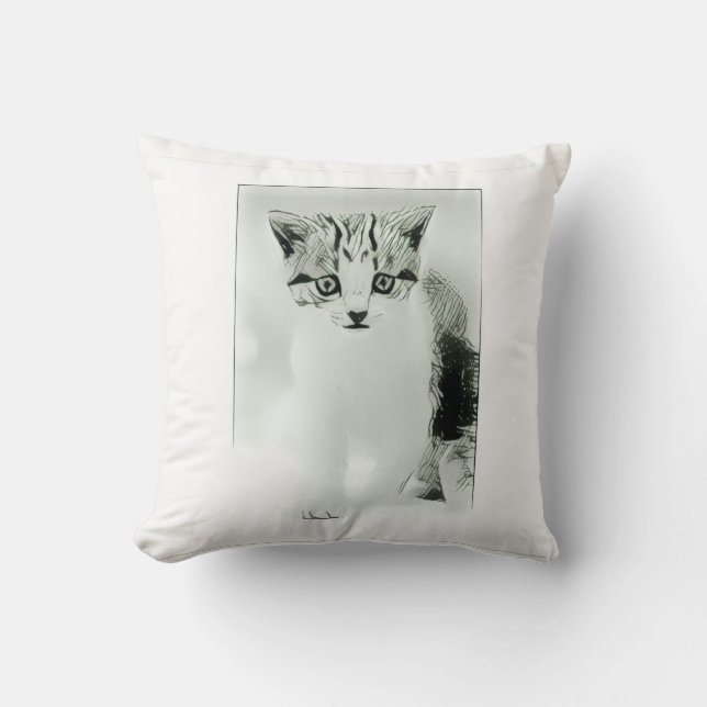Coussin de jet de chaton mignon (Recto)