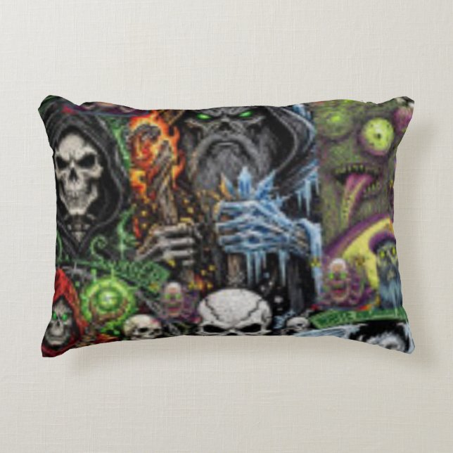 Coussin de jet de collage d'horreur de fantasy som (Devant)